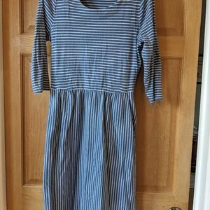 Striped Blue Midi Dress